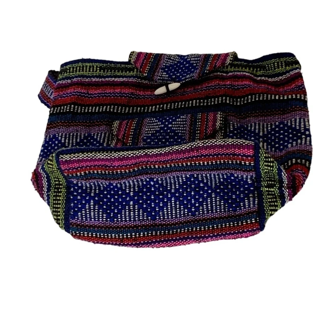 Handmade Woven Baja Mexican Serape‎ Hippie Backpack
